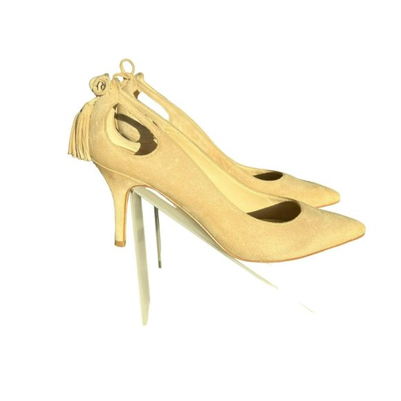 Marc Fisher Classic Suede Pointed Toe Fringe Tie Back Pumps Women's Size 8.5 - Picture 3 of 9